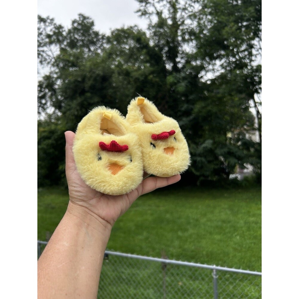 Wonder Nation Baby Chick Slippers Yellow Plush Size 3 US / EU 18.5